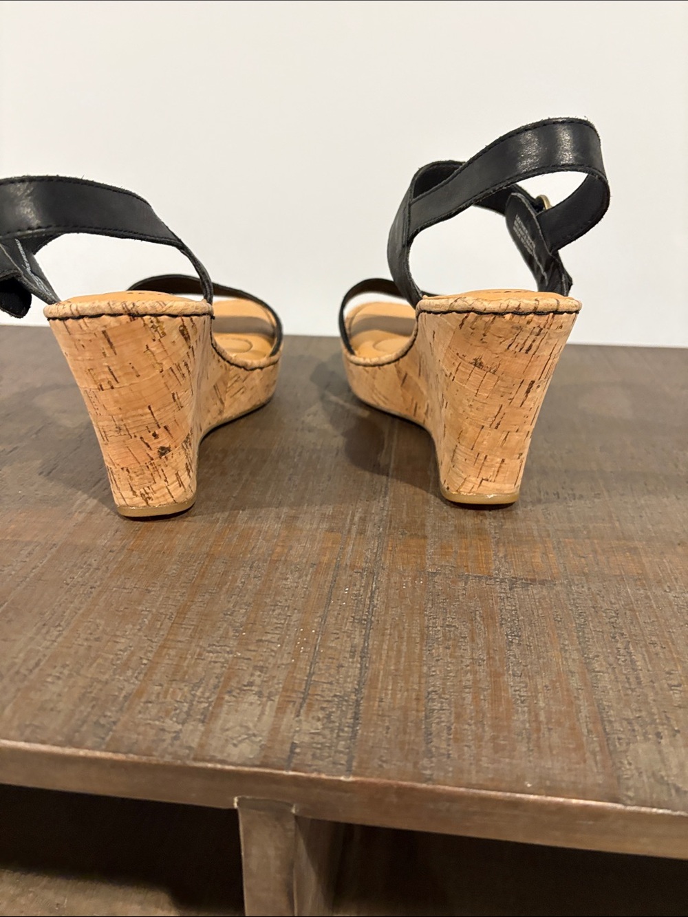 Born Women's Black Cork Wedge Sandals - Black - Picture 6 of 10
